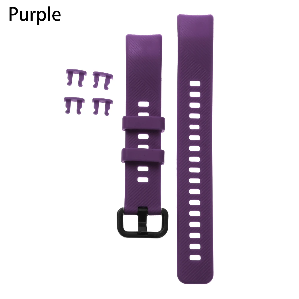 purple Модные Классические силиконовые часы, браслет, ремешок, спортивные Смарт-часы, ремешок, фитнес-трекер для huawei Honor Band 4 - Цвет: purple