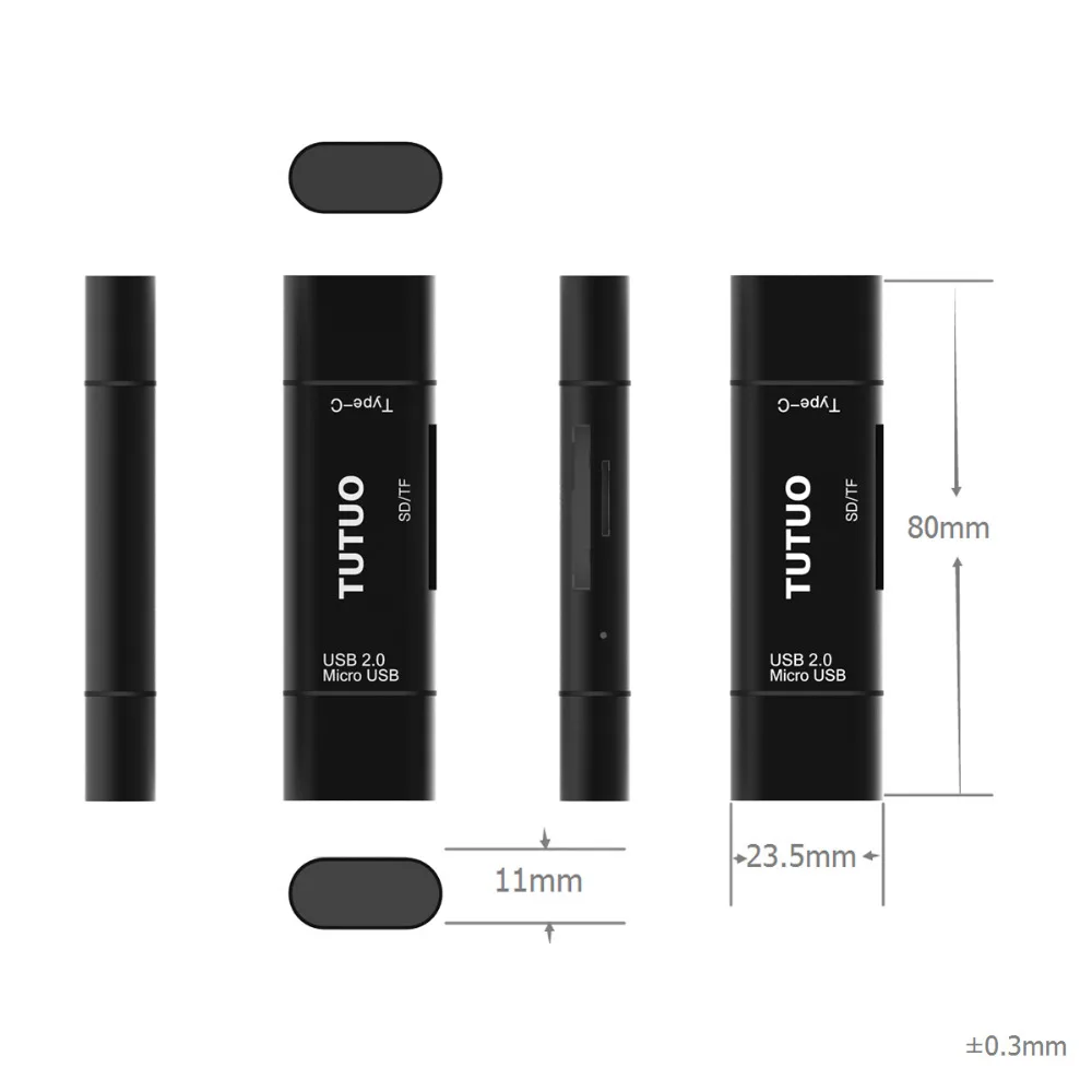 TUTUO V16 5 в 1 USB C A и Micro конвертер OTG адаптер из алюминиевого сплава SD/TF кардридер для