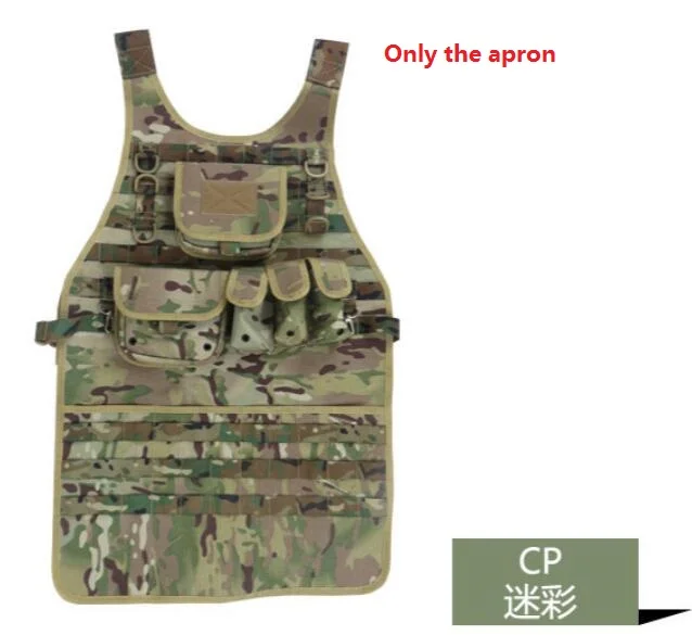 Военный армейский тактический жилет, фартук Molle, мужские универсальные фартуки, камуфляжные ремонтные водонепроницаемые быстросохнущие фартуки tatico - Цвет: CP No Bag