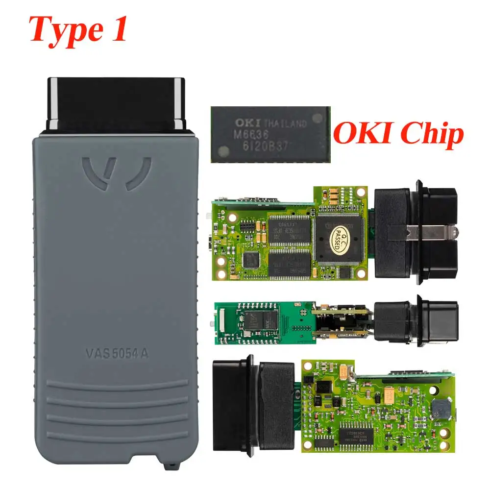 green pcb with OKI Высокое качество VAS5054A Bluetooth включая OKI чип ODIS 4.3.3 версия vas5054a зеленый PCB VAS5054A obd2 диагностический инструмент - Цвет: green pcb with OKI