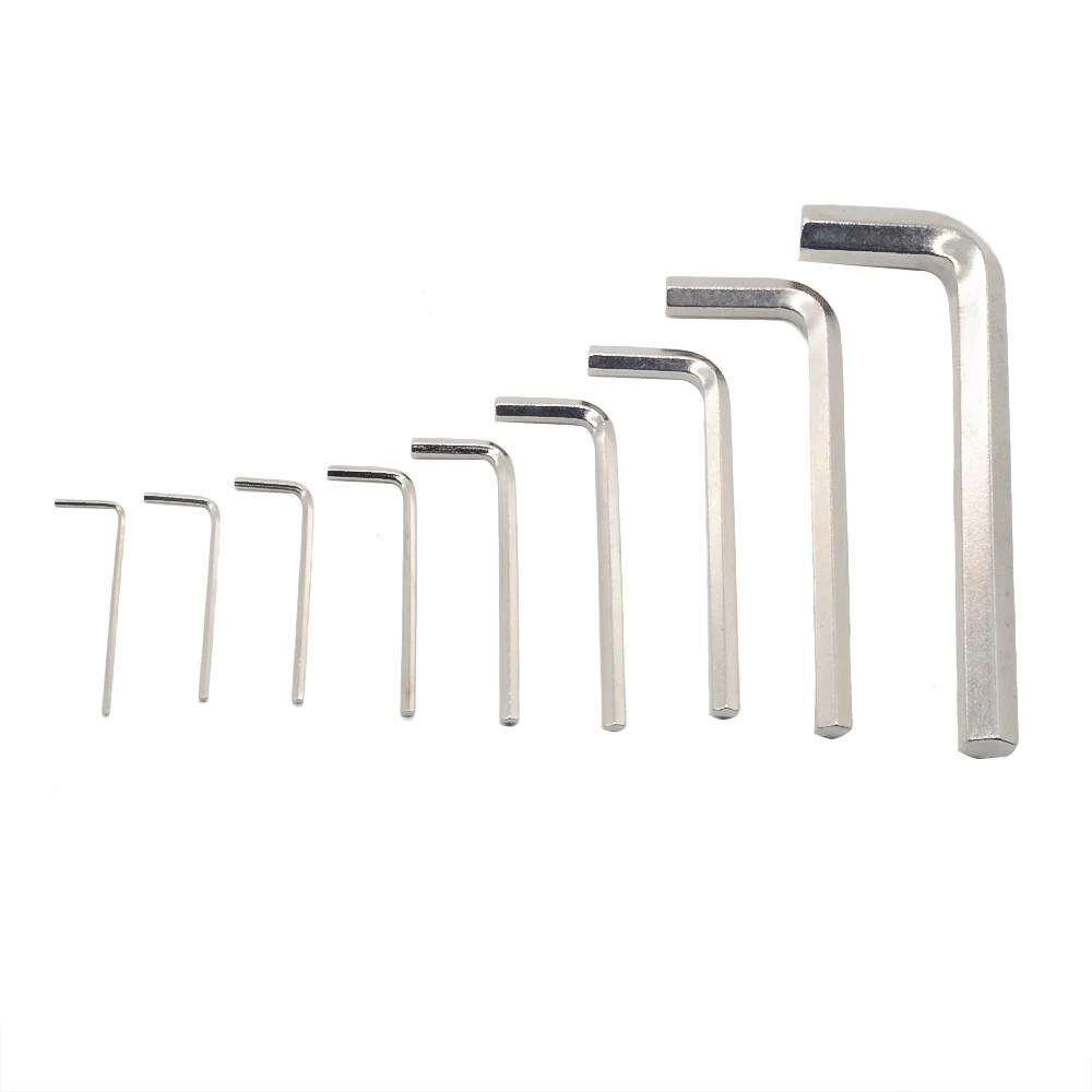 10pcs 1.5/ 2/2.5/3/ 4/5/6 5 pcs 8 2 10 /12mm Standard wrench Hex key Nickel plating Allen wrench|hex key|allen wrenchwrench hex |