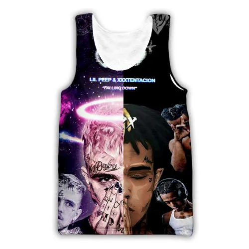 LIL PEEP and XXXTentacion Print 3d Hoodies Sweatshirt Jahseh Dwayne Hip Hop hot singer zipper hoodie Men/women casual pullover