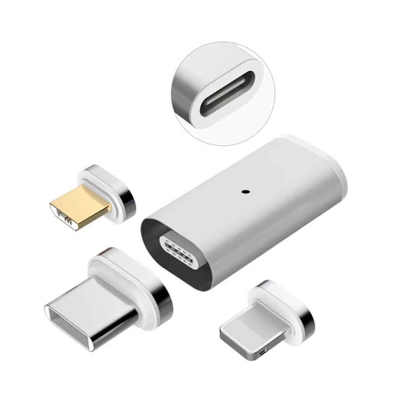 Магнитный адаптер для быстрой зарядки для iPhone, Lightning, Android, type-C, разъем Micro USB 2,0, устройство с разъемом Micro USB C, кабель