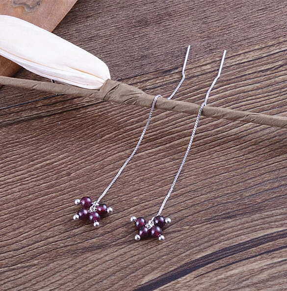 ZCD серьги 509 + гранат кристалл свежий арт анти аллергия линия уха женский earbob |