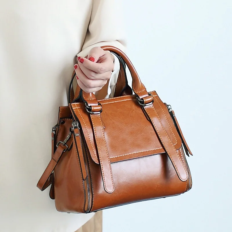 

Luyo Brand Fashion Women Genuine Leather Shoulder Handbags Female Postman Tote Hand Bag Luxury Bolsos Mujer Vintage Crossbody