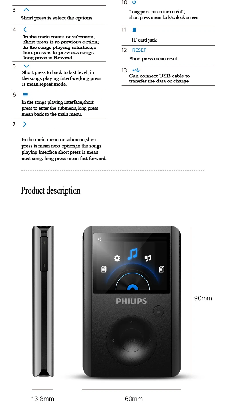 PHILIPS SA8232 DSD 32G MP3 плеер Bluetooth Hi-Fi плеера двухъядерный Процессор поставляются с тремя кожаный чехол бесплатно