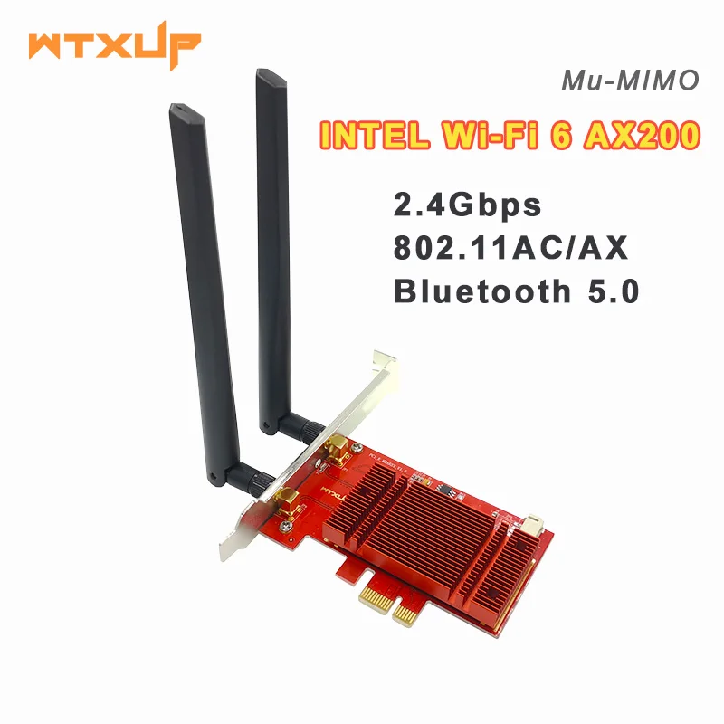 2973 Мбит/с WiFi6 PCI Express Bluetooth 5 1 адаптер двухдиапазонный 2 4G/5 ГГц 802.11ac/ax Intel AX200 PCIe