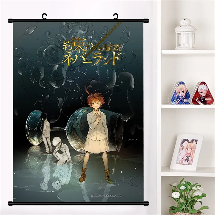 Q Карнавальный костюм в стиле аниме; обещали Neverland Yakusoku no нетляндии "," Норман Эмма Ray наклейки на стену панно настенные плакат домашний декор собрать - Цвет: Q