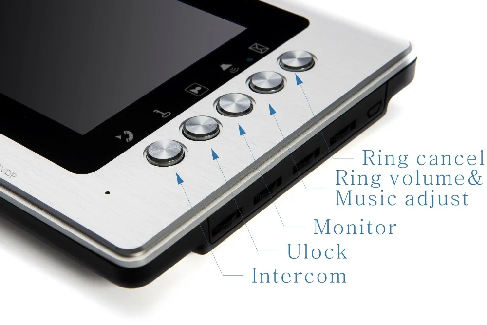 7'' Video Intercom Video Call on The Door of The Apartment Videophone 4 monitors RFID Access Outdoor Camera Electric Strike Lock