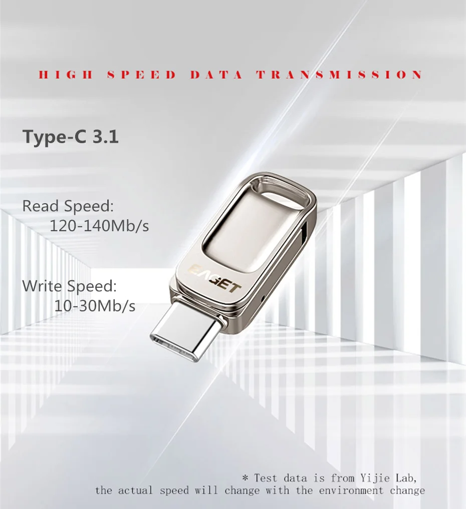 EAGET CU31 USB флеш-накопитель 64 Гб OTG металлический USB 3,0 флеш-накопитель ключ 64 Гб Тип C высокоскоростной мини-флеш-накопитель карта памяти