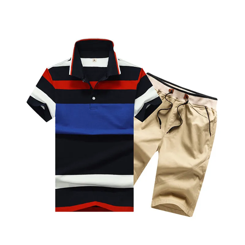 Летний спортивный костюм мужская повседневная хлопковая спортивная одежда с