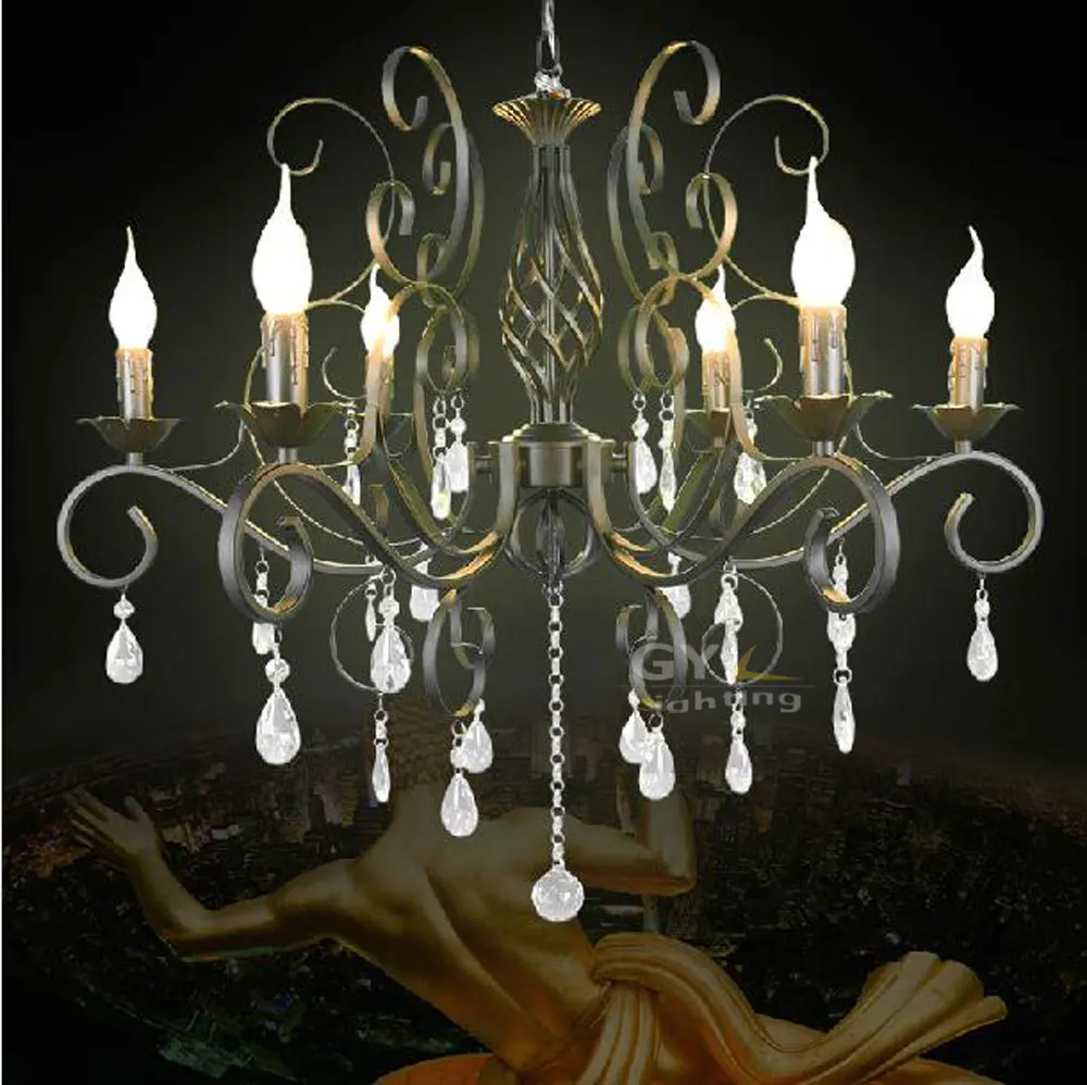 Дизайнерские хрустальные люстры с металлическим кристаллом подвесные
