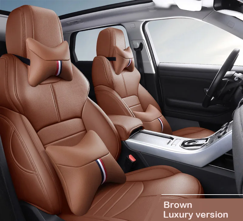 BROWN LUX Изготовленный на заказ Чехол для автомобильного сиденья из воловьей кожи для Авто Audi A5 A3 A4 A6 A7 A1 A8 Q3 Q2 Q5 Q7 100 R8 TT, чехол для сидений, поддерживает стиль салона автомобиля - Название цвета: BROWN LUX