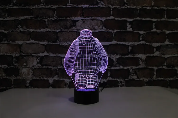 YJM-2854 Lovely 3D Big Hero 6 Baymax Appearance LED Table Lamp Multi-color Night Lights for Holiday Decoration | Лампы и освещение