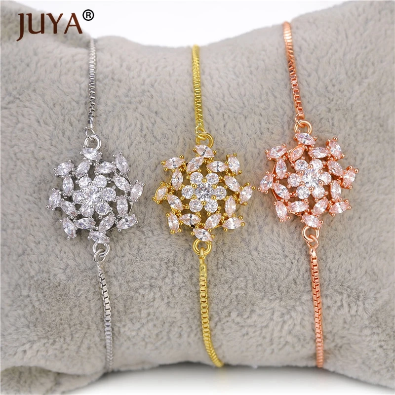 Женский браслет-цепочка с цветами Juya роскошная цепочка австрийскими кристаллами