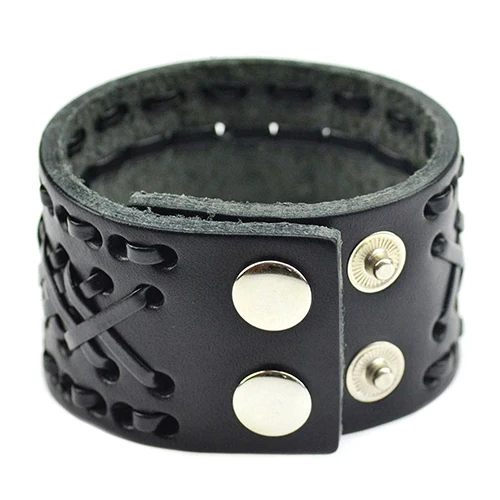 Hot Brand Unisex Men's Women's Punk Braid Wide Faux Leather Bracelet Cuff Wristband Bangle 6K98 7GJH BDL2 | Украшения и