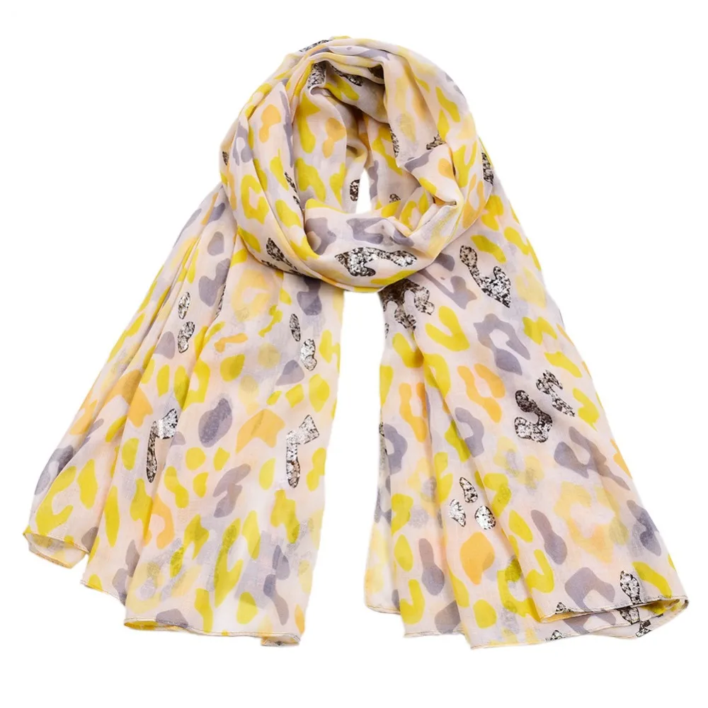 2019 Fashion Cotton Leopard Print Fringe Scarves Shawls Long Silver Foil Wrap Hijab 6 Color 10pcs/LOT Free Shipping |