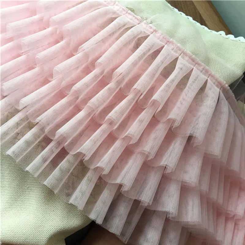 Юбка пузырь длиной 1 метр шифоновая кружевная отделка сетка с оборками