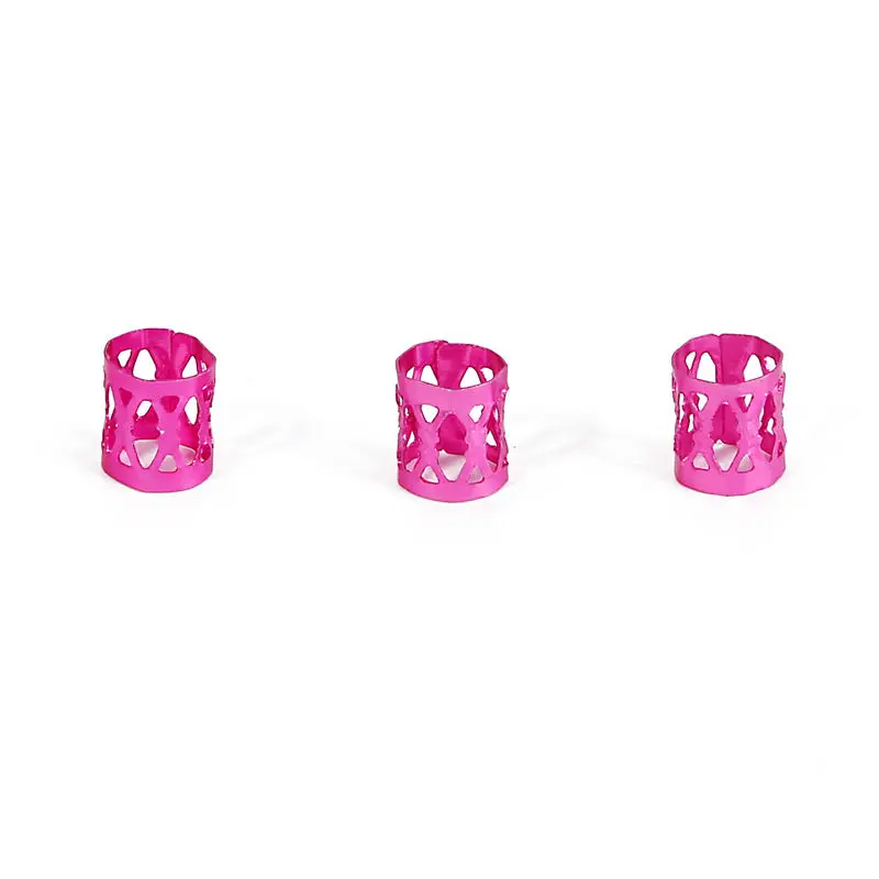 Pink 50 шт. 8x9 мм в диаметре, различные Цвет бусины Регулируемый волос, дредлоки, для увеличения объема, бусины Регулируемый волос кольца для косичек манжеты зажимы труба волосы Средства для укладки волос - Цвет: Pink