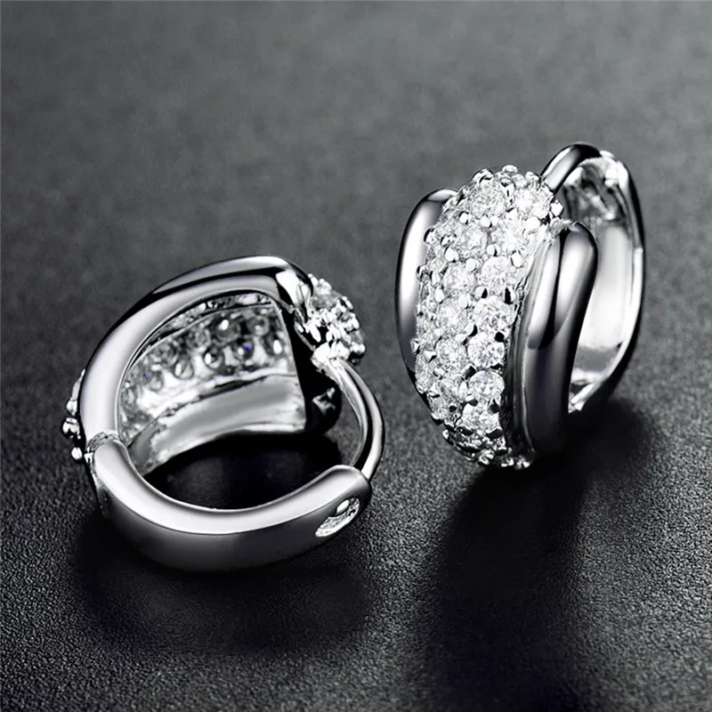 BUDONG роскошные женские серебряные/золотой обруч серьги Бесконечность Белый