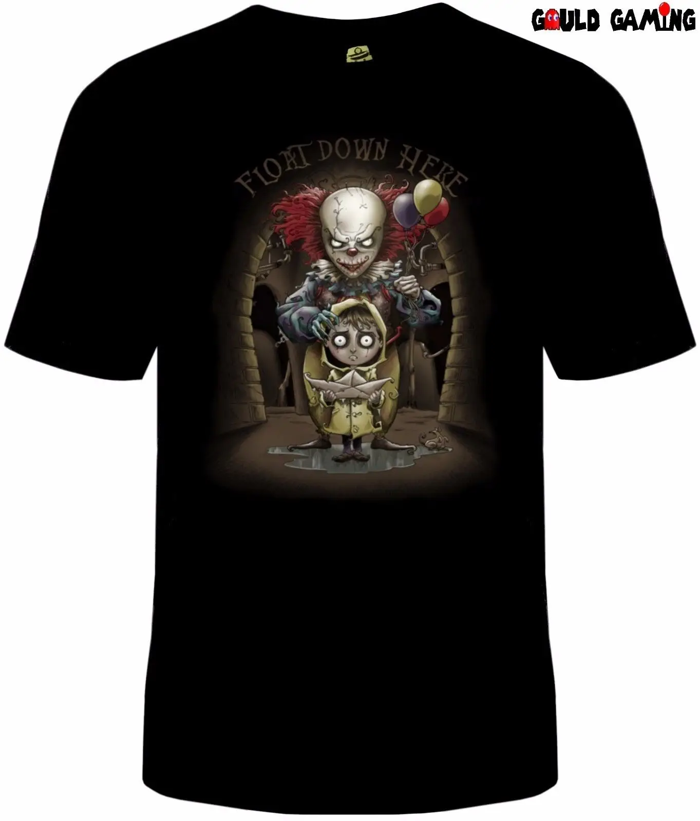 Поплавок вниз здесь это футболка унисекс забавный хлопок взрослый клоун Стивен