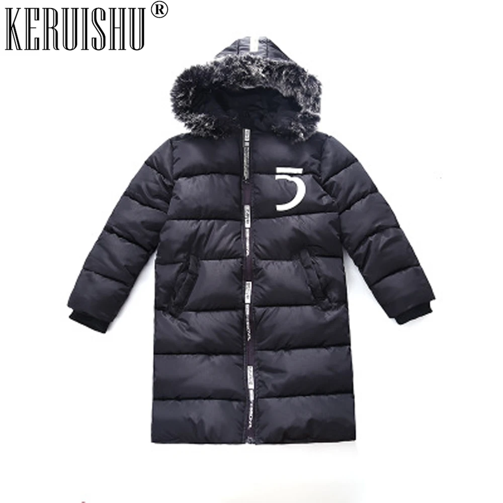 Зимнее пальто для мальчиков куртка Детские Зимние куртки повседневное теплое с