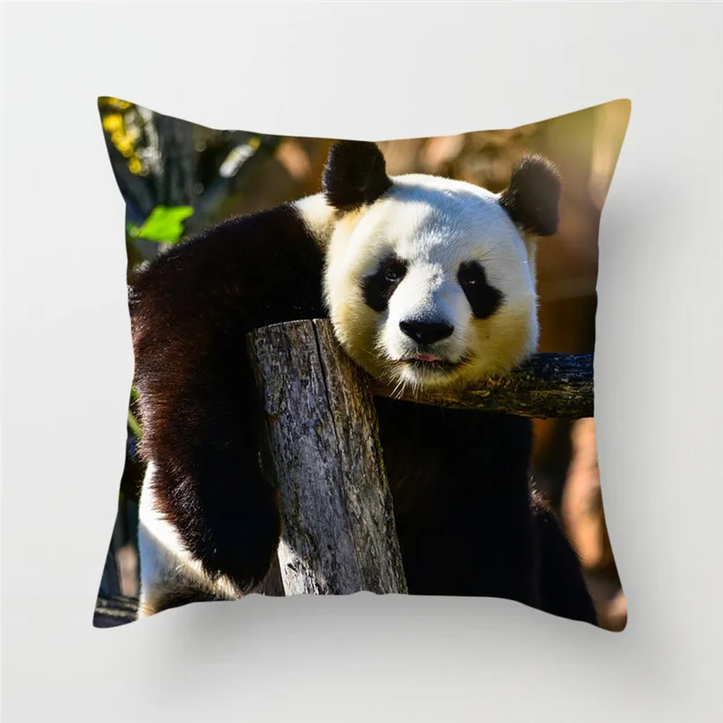 Fuwatacchi Animals Panda Cushion Cover For Sofa Home Decor Photo Pillow National Treasure Decorative Pillowcase 2019 | Дом и сад