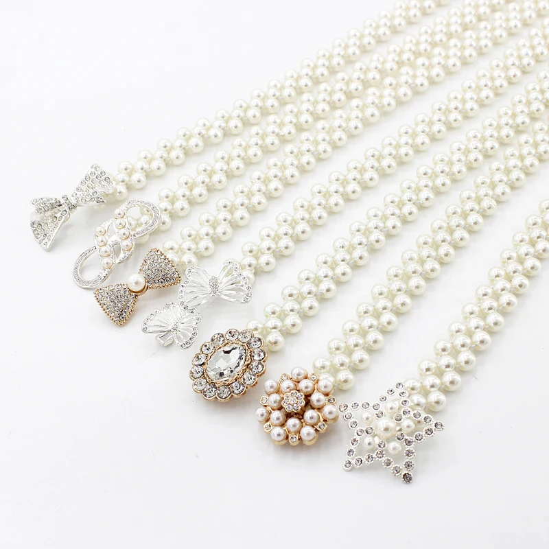 Стразы эластичный пояс с бантом и цветочной пряжкой полная стандартная Мода