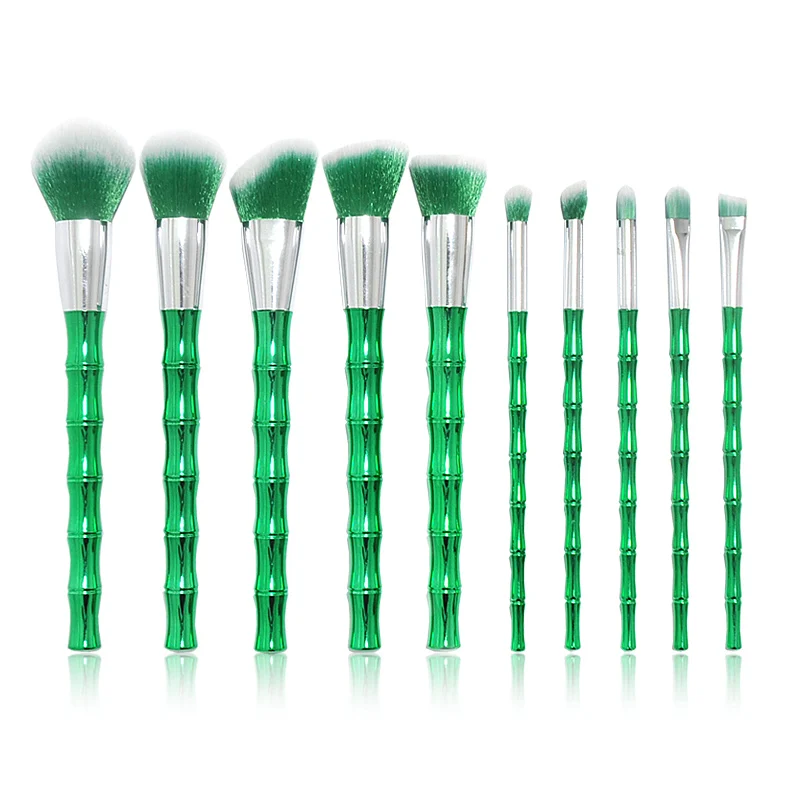 

10 шт., набор зеленых щеток для макияжа