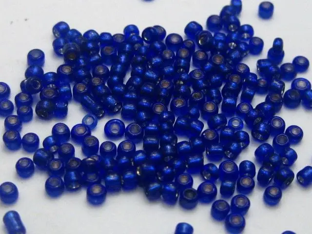 5000 стеклянные бусины 2 мм с серебристой подкладкой королевский синий + коробка