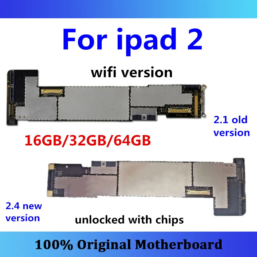 16 ГБ 32 ГБ 64 ГБ оригинальная материнская плата для ipad 2 wifi версия разблокированная материнская плата Бесплатный iCloud 2,1 2,4 для ipad 2 A1395 материнская плата