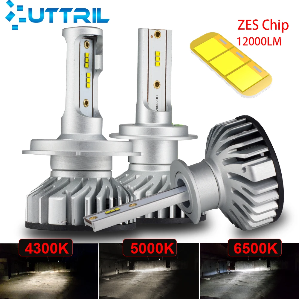 Uttril Canbus H4 H7 светодиодный светильник 4300K 5000K 6500K H1 H3 H8 H9 H11 9005 HB3 9006 HB4 мини