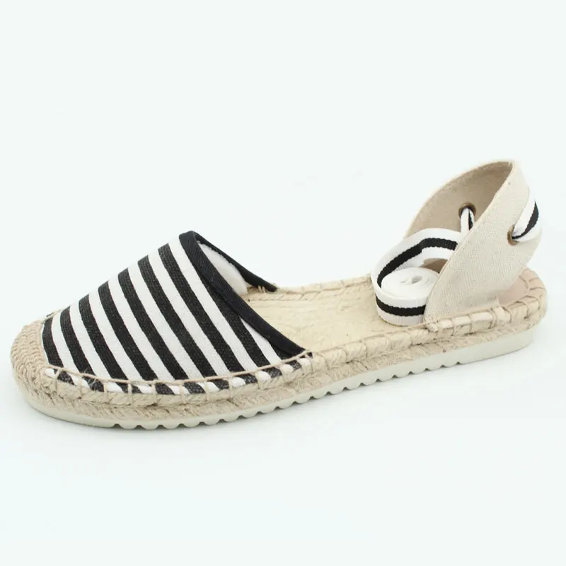 Женские Espadrilles на плоской подошве со шнуровкой и ремешком щиколотке|Обувь без