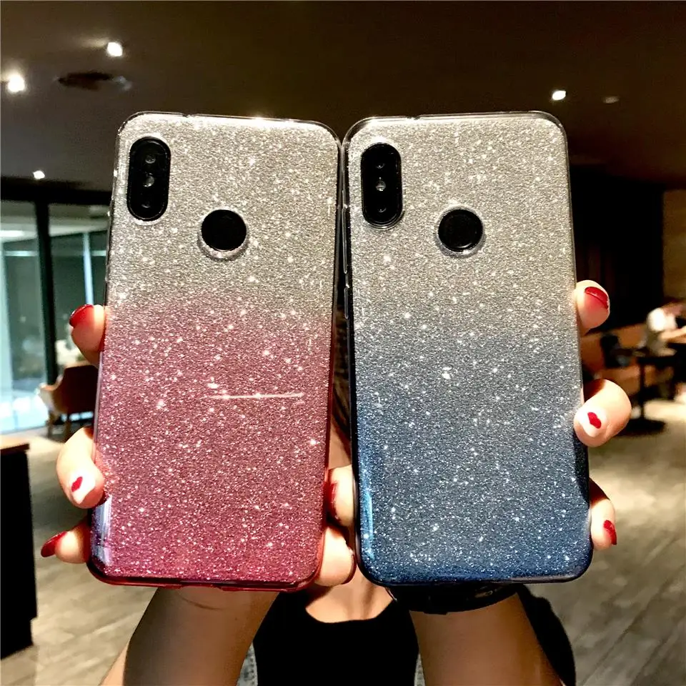 Блестящий Радужный ТПУ силиконовый чехол для XiaoMi RedMi 6 Pro 6A 5A 4A 3S Note 3 4 4X 5 Plus iphone XS MAX