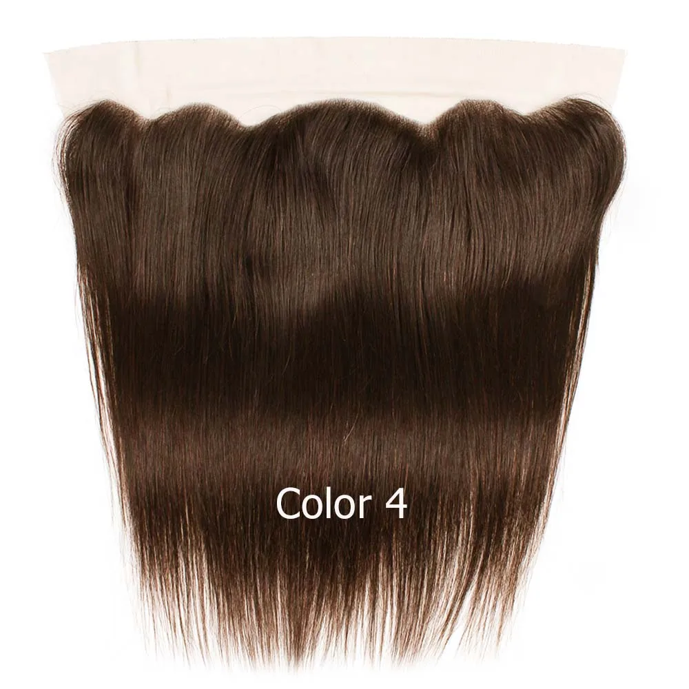 Mogul волосы 4x13 от уха до уха фронтальные индийские прямые волосы Remy человеческие волосы натуральный цвет темно-коричневый 1B 27 Омбре мед блонд - Цвет волос: #4