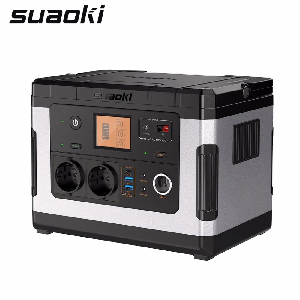 Suaoki G500 портативная электростанция 500Wh 300 Вт AC/DC 12 В портативный Перезаряжаемый