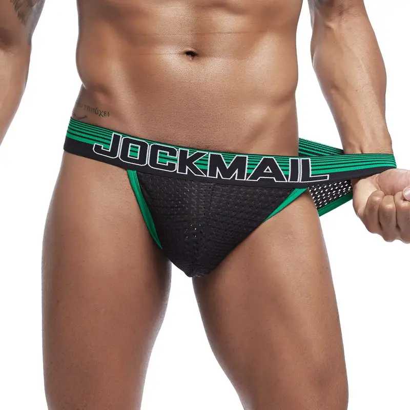 JOCKMAIL сексуальное мужское нижнее белье бандаж сетка мужские бантики бикини