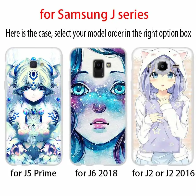 nime cartoon beauty case Cover TPU Silicone Coque For Samsung Galaxy J6 J8 J3 J5 J7 J4 J2 J1 Plus 2018 2016 2017 EU Prime Ace | Мобильные