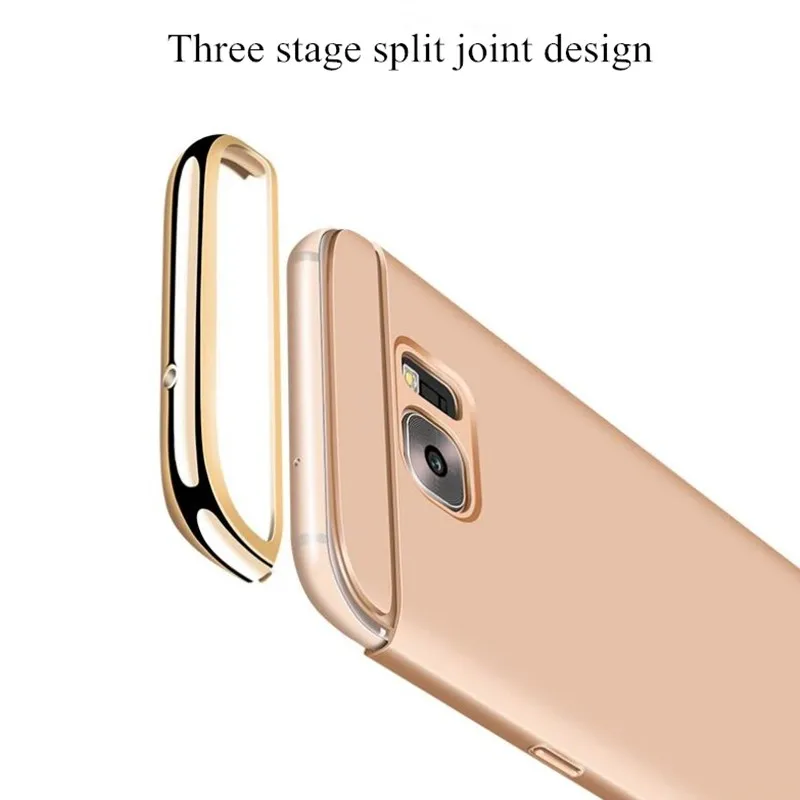 High glossy electroplated plastic phone case for samsung galaxy S7 edge S7edge 3in1 stage joint full coverage cover coque | Мобильные