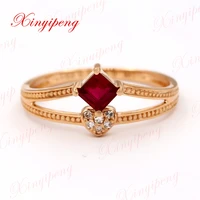 xin yi peng 18 k rose gold inlaid natural ruby ring women to quit 3 5 3 5 fashionable with diamonds