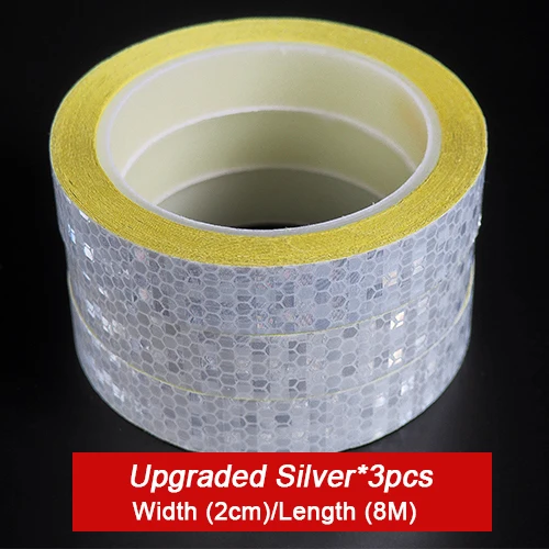 Silver-3PCS-2cm Наклейка для велосипеда victgoal, s набор, наклейка, Светоотражающая наклейка, лента для велосипеда, светоотражающая лента, наклейка 1 см/2 см, велосипедное колесо, Аксессуары для велосипеда - Цвет: Silver-3PCS-2cm
