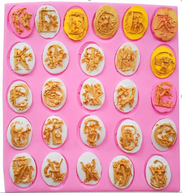 26 букв Рождественский набор для приготовления карамели форма для пирога DIY сахар силиконовые ремесло формы лоток конфеты