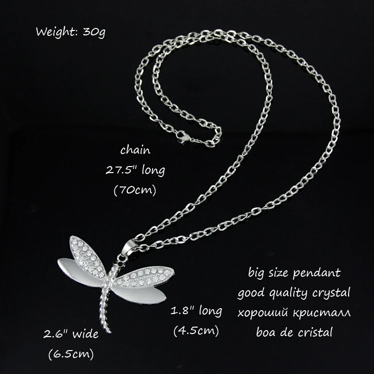 FLOLA золото цвет ожерелье со стрекозой Золотая цепь стразами цепочки и ожерелья