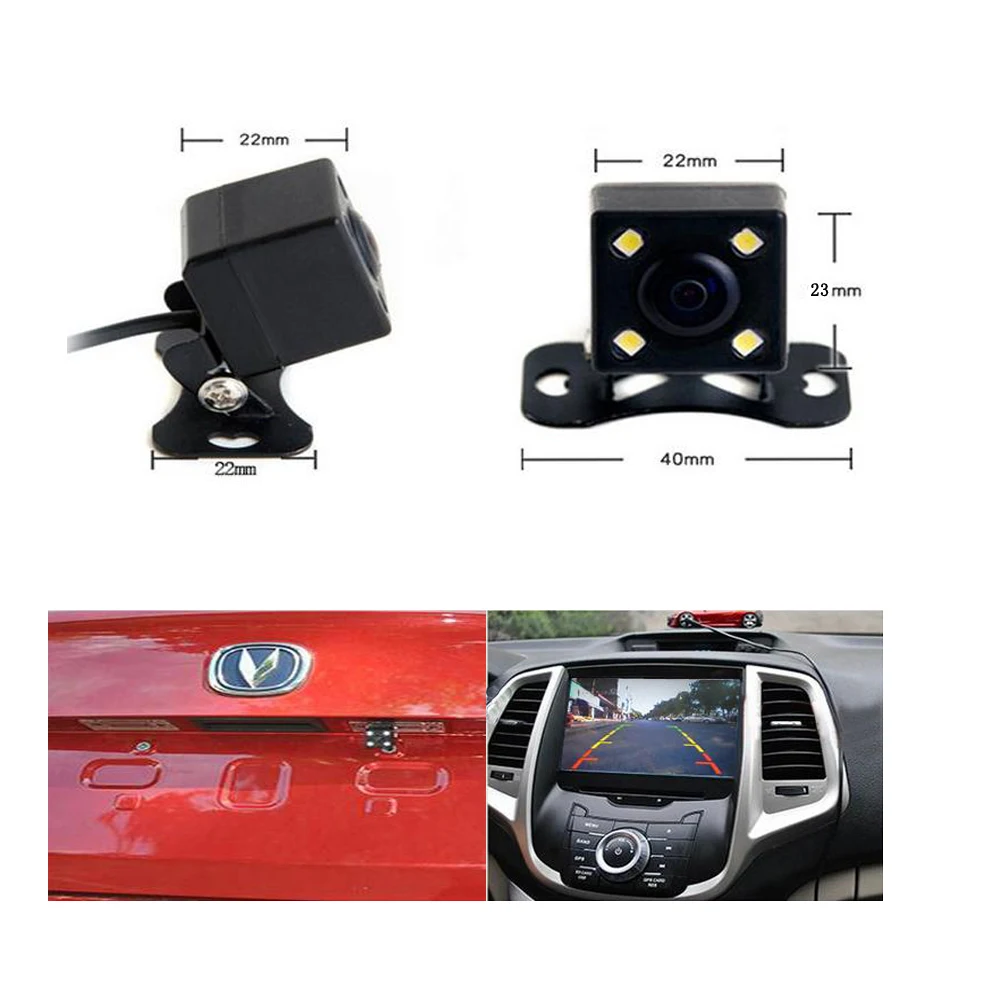 Podofo 4 LED Автомобильный ПЗС HD Автомобильная резервная камера заднего вида