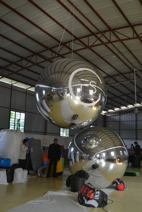 Серебряный шар 1 5 м отражающий надувной игрушечный мяч модный зеркальный для