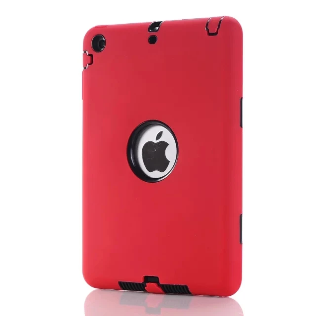 Red and Black Для iPad Mini 1/2/3 retina чехол 3 in1 анти-скольжения гибридный защитный Heavy Duty Прочный противоударный сопротивления Обложка для iPad мини - Цвет: Red and Black