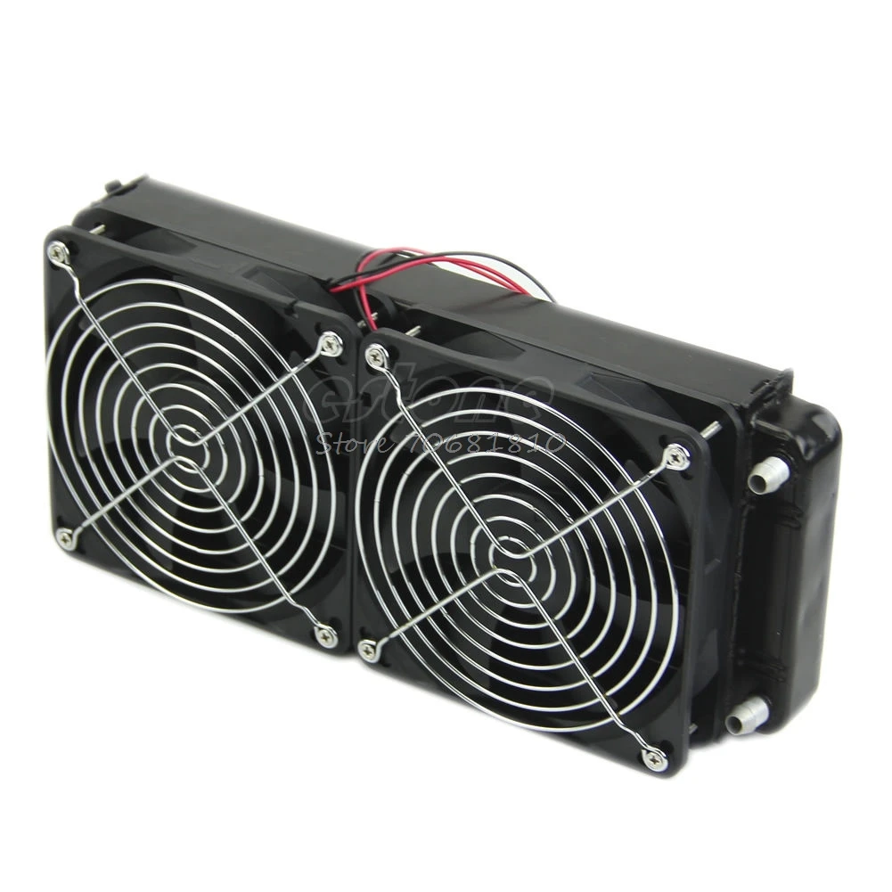 

CPU Heatsink Aluminum Computer Radiator Water Cooling Cooler 240mm 2 Fans Drop Shipping
