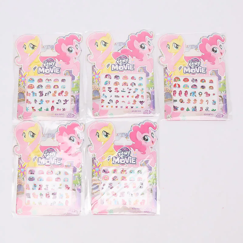 5 шт./компл. игрушки My Little Pony ПВХ Стикеры с изображением пони пакет для девочек наклейки для ногтей 3D всех цветов радуги; платье с Сумеречной искоркой Пинки