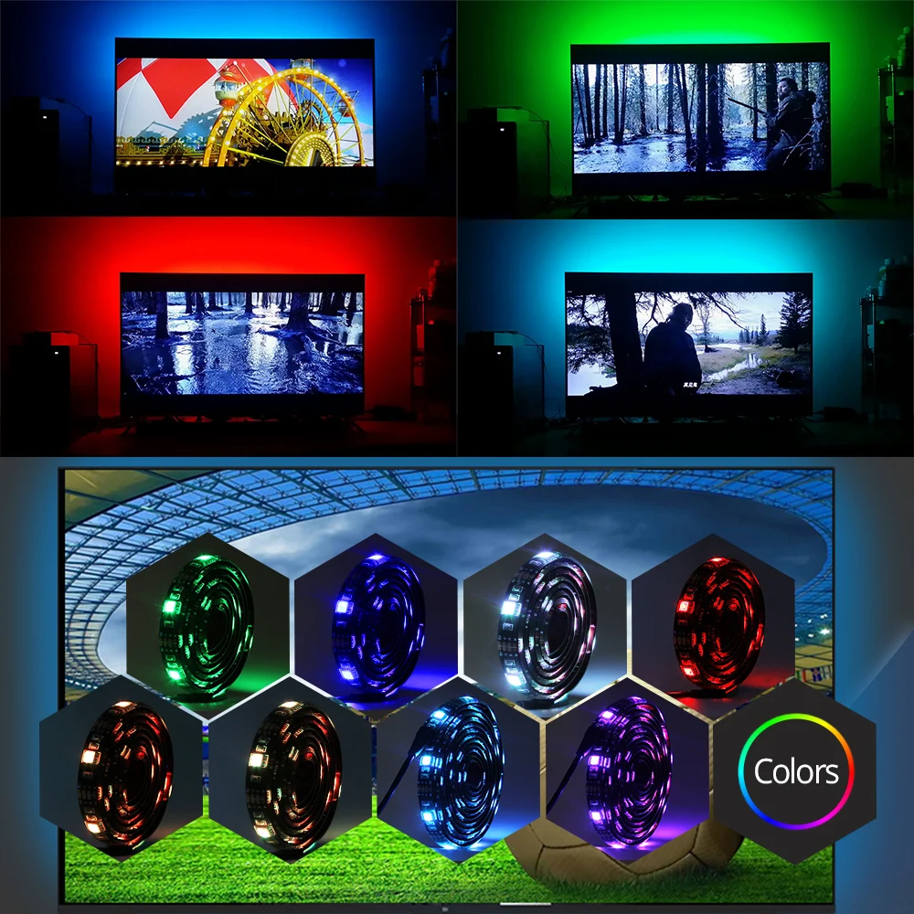 Светодиодная лента 5 В USB 5050 RGB 24 клавиши ИК пульт дистанционного управления