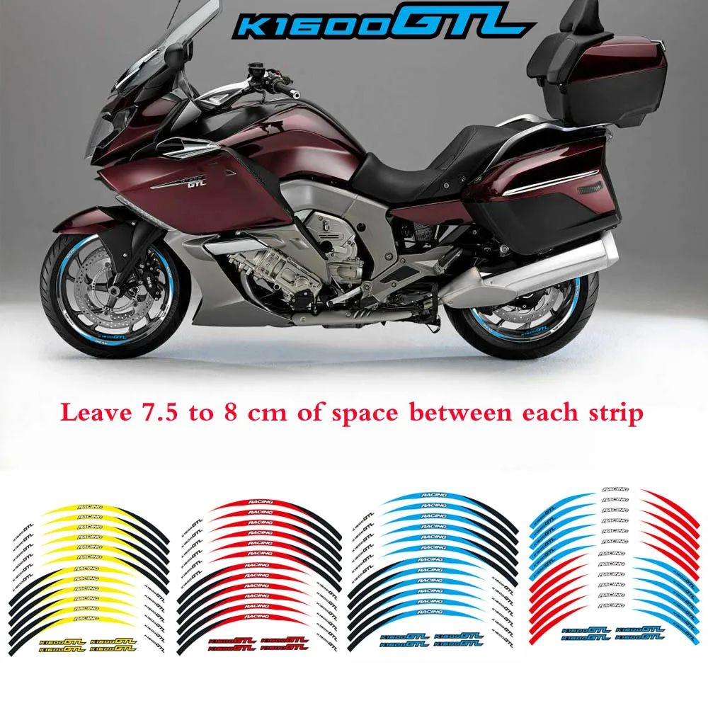 

New Motorcycle 1set front and rear wheel Edge decals Tire Outer rim stripes waterproof Reflective stickers For BMW R1600GTL